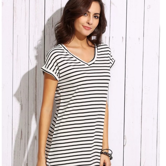 Striped T Shirt Dress - Picture 2 of 6